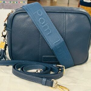 Pom Pom London SLATE CITY Style Leather Bag with 2 PPL Straps